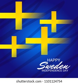 Vector illustration of a Background for Happy Sweden Independence Day.