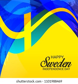 Vector illustration of a Background for Happy Sweden Independence Day.