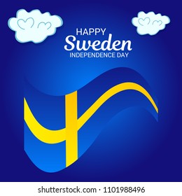 Vector illustration of a Background for Happy Sweden Independence Day.