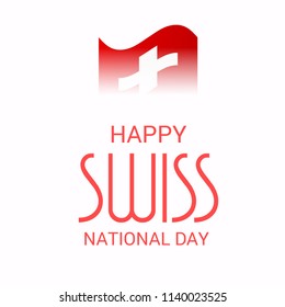 Vector illustration of a Background for Happy Swiss National Day.