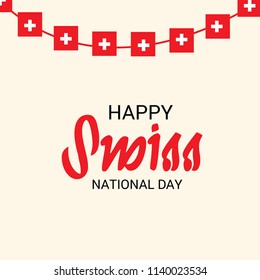 Vector illustration of a Background for Happy Swiss National Day.
