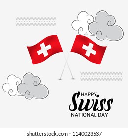 Vector illustration of a Background for Happy Swiss National Day.