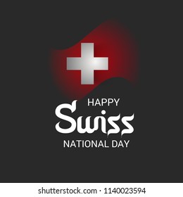 Vector illustration of a Background for Happy Swiss National Day.