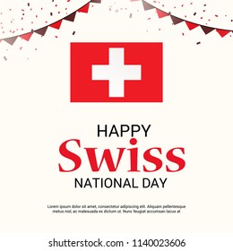 Vector illustration of a Background for Happy Swiss National Day.