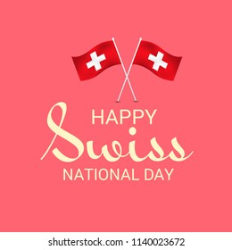 Vector illustration of a Background for Happy Swiss National Day.