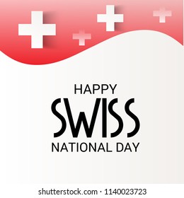 Vector illustration of a Background for Happy Swiss National Day.