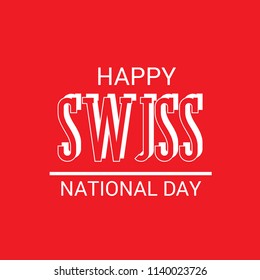 Vector illustration of a Background for Happy Swiss National Day.