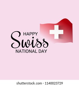 Vector illustration of a Background for Happy Swiss National Day.