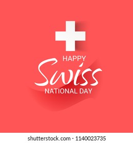 Vector illustration of a Background for Happy Swiss National Day.