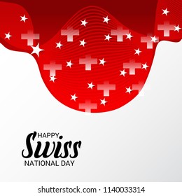 Vector illustration of a Background for Happy Swiss National Day.