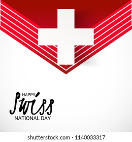 Vector illustration of a Background for Happy Swiss National Day.