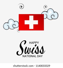 Vector illustration of a Background for Happy Swiss National Day.