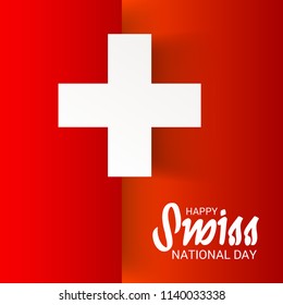Vector illustration of a Background for Happy Swiss National Day.