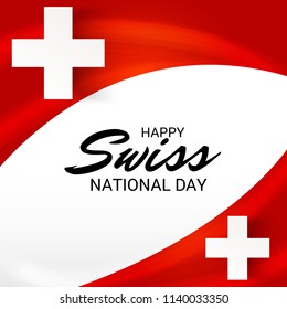 Vector illustration of a Background for Happy Swiss National Day.