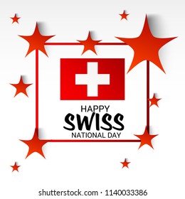 Vector illustration of a Background for Happy Swiss National Day.