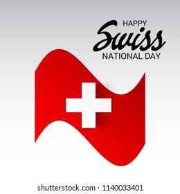 Vector illustration of a Background for Happy Swiss National Day.
