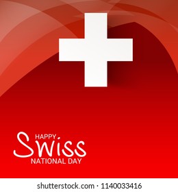 Vector illustration of a Background for Happy Swiss National Day.