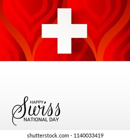 Vector illustration of a Background for Happy Swiss National Day.