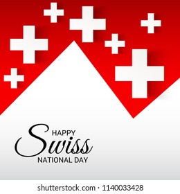 Vector illustration of a Background for Happy Swiss National Day.