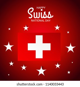 Vector illustration of a Background for Happy Swiss National Day.