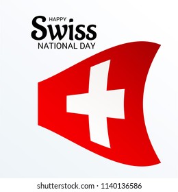 Vector illustration of a Background for Happy Swiss National Day.