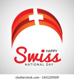 Vector illustration of a Background for Happy Swiss National Day.