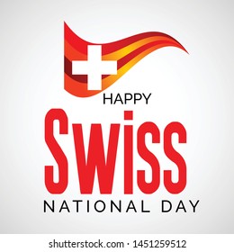 Vector illustration of a Background for Happy Swiss National Day.