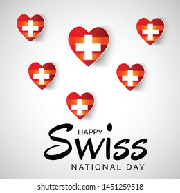 Vector illustration of a Background for Happy Swiss National Day.