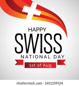 Vector illustration of a Background for Happy Swiss National Day.