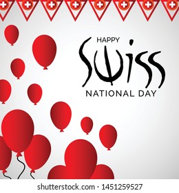 Vector illustration of a Background for Happy Swiss National Day.