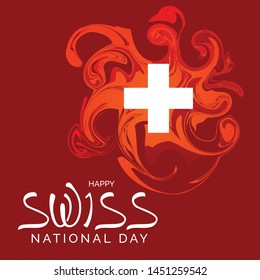 Vector illustration of a Background for Happy Swiss National Day.