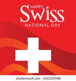 Vector illustration of a Background for Happy Swiss National Day.