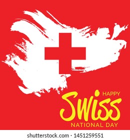 Vector illustration of a Background for Happy Swiss National Day.