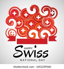 Vector illustration of a Background for Happy Swiss National Day.