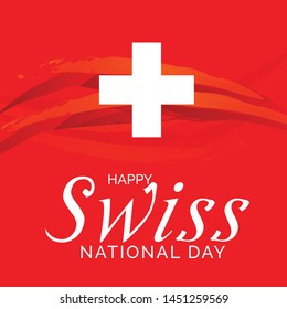 Vector illustration of a Background for Happy Swiss National Day.