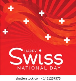 Vector illustration of a Background for Happy Swiss National Day.