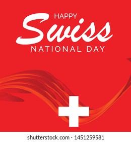 Vector illustration of a Background for Happy Swiss National Day.