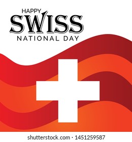 Vector illustration of a Background for Happy Swiss National Day.