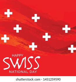 Vector illustration of a Background for Happy Swiss National Day.