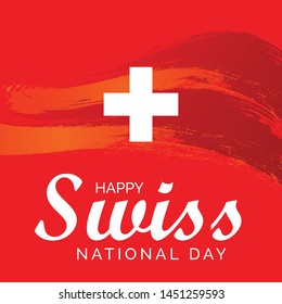 Vector illustration of a Background for Happy Swiss National Day.