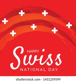 Vector illustration of a Background for Happy Swiss National Day.