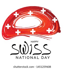 Vector illustration of a Background for Happy Swiss National Day.