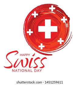 Vector illustration of a Background for Happy Swiss National Day.