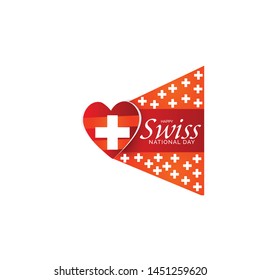 Vector illustration of a Background for Happy Swiss National Day.