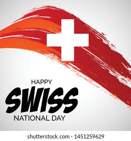 Vector illustration of a Background for Happy Swiss National Day.
