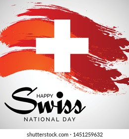 Vector illustration of a Background for Happy Swiss National Day.