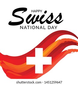 Vector illustration of a Background for Happy Swiss National Day.