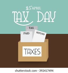 Vector illustration of a background for Happy Tax Day.