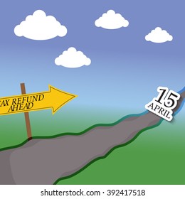 Vector illustration of a background for Happy Tax Day.