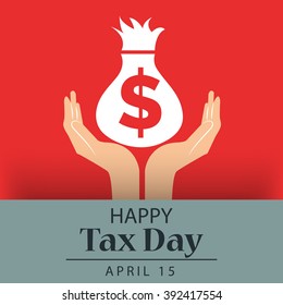 Vector illustration of a background for Happy Tax Day.